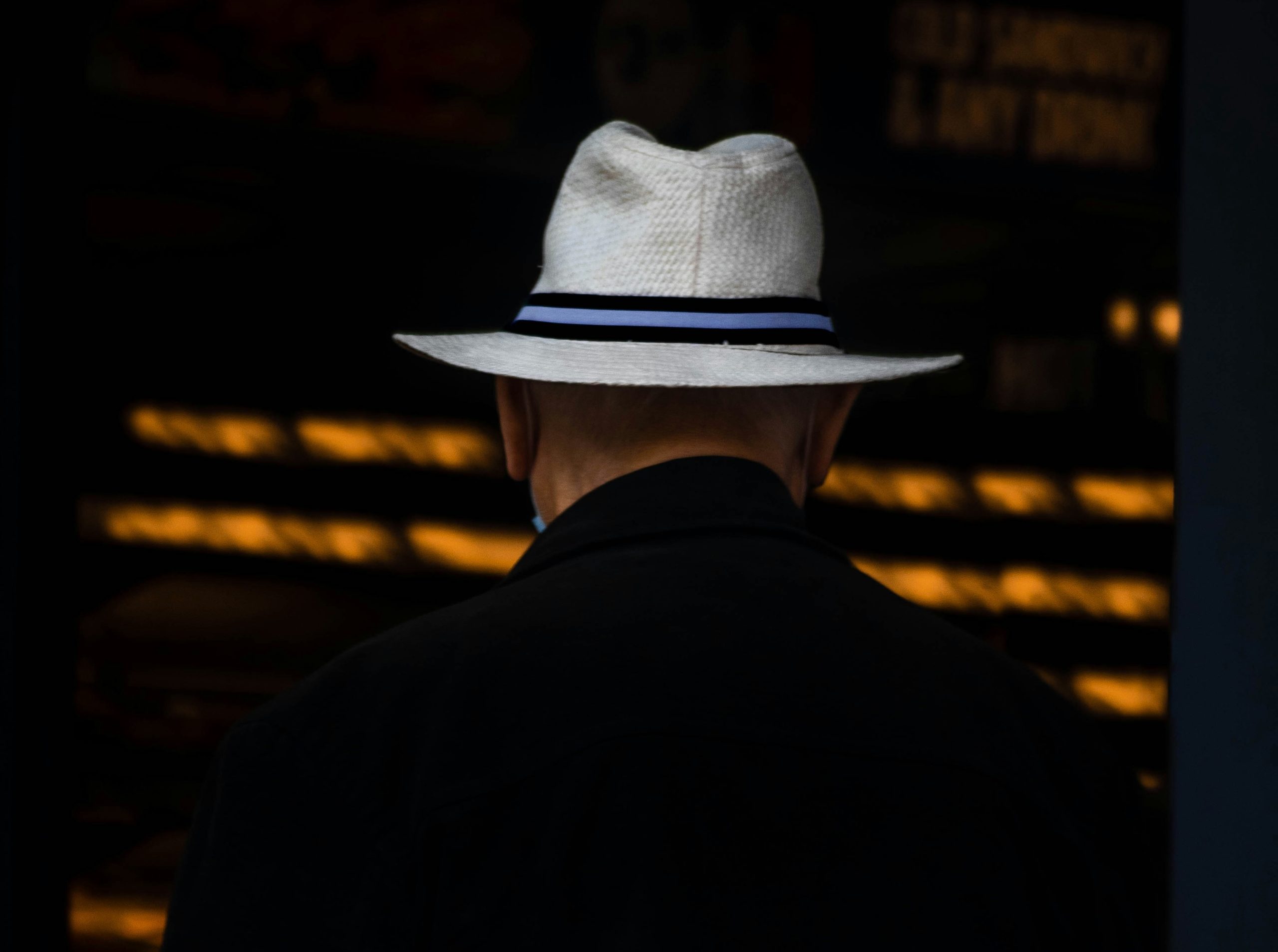 whiteHat Person with a white-hat, wink to a white-hat hacker